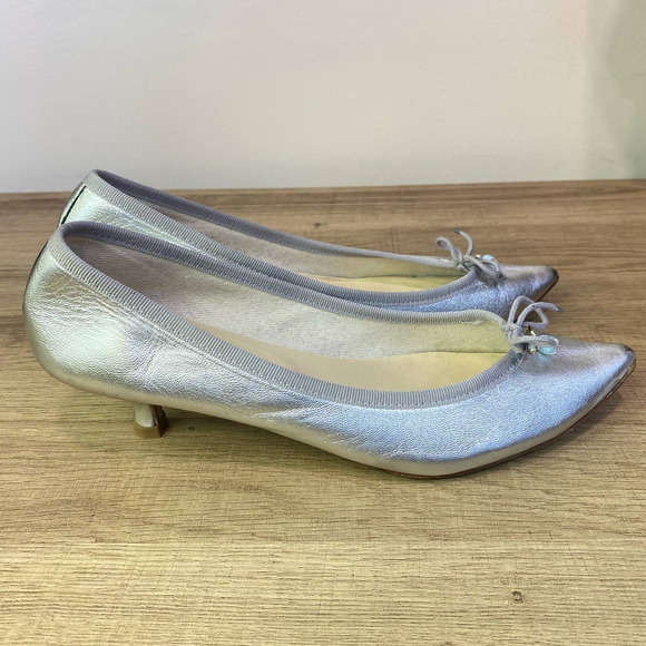 Repetto Paris Brigitte Metallic Silver Ballerina Style Pumps W/Charms RARE - Picture 3 of 14